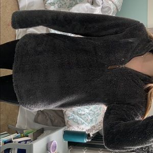 Charles River Apparel Grey Fuzzy Quarter Zip